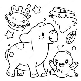 Kids Coloring Page with Fun Animals | Kids coloring page