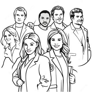 Grey's Anatomy Characters Coloring Page | Grey's Anatomy coloring page