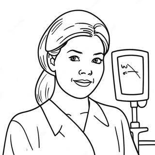 Meredith Grey in Surgery Coloring Page | Grey's Anatomy coloring page