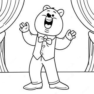 Buster Moon Singing on Stage Coloring Page | Sing 2 coloring page
