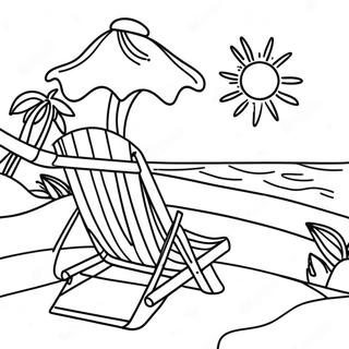 Beach Summer Scene Coloring Page | Beach Summer coloring page