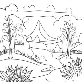 Charming French Landscape Coloring Page | France coloring page