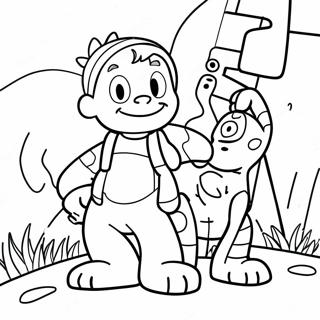 Calvin and Hobbes Adventurous Coloring Page | Calvin and Hobbes coloring page
