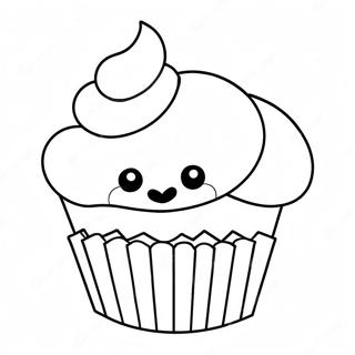 Adorable Cupcake Coloring Page | Cute Dessert coloring page