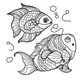 Pisces Zodiac Sign Coloring Page | Pisces coloring page