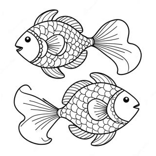 Cute Pisces Fish Coloring Page | Pisces coloring page