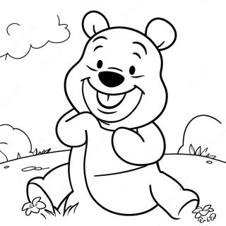 Winnie The Pooh Sosteniendo Un Corazón Páginas para Colorear