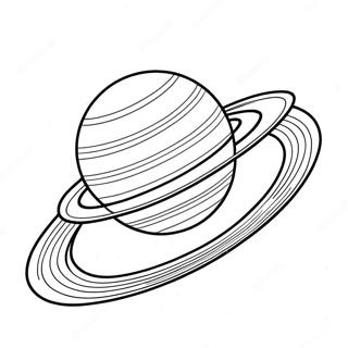 Colorful Saturn with Rings Coloring Page | Saturn coloring page