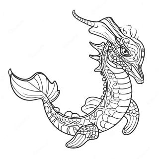 Majestic Sea Dragon Swimming Coloring Page | Sea Dragon coloring page