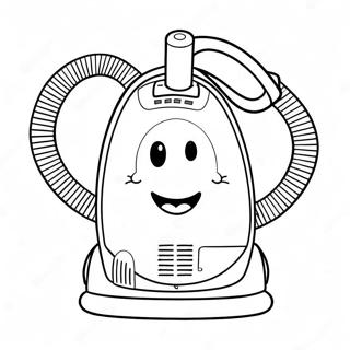 Funny Vacuum Cleaner with Smile Coloring Page | Vacuum coloring page