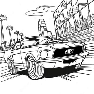Ford Mustang Racing in Action Coloring Page | Ford Mustang coloring page