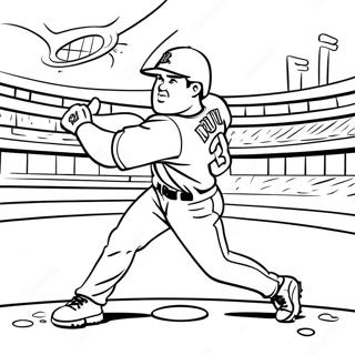 Braves Player Hitting a Home Run Coloring Page | Braves coloring page