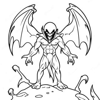 Evil Spawn with Demonic Wings Coloring Page | Spawn coloring page