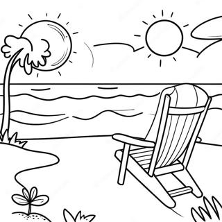 Sunny Beach Day Coloring Page | Summer Fun for Preschoolers coloring page
