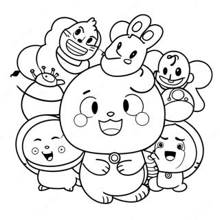 Cute Doraemon with Friends Coloring Page | Doraemon coloring page