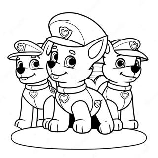 Paw Patrol Valentinstag Ausmalbild | Paw Patrol Valentinstag Ausmalbild