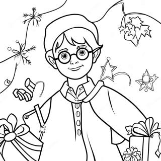 Harry Potter Christmas Coloring Page | Harry Potter Christmas coloring page