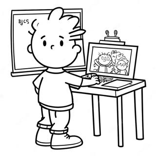 Big Nate in Class Coloring Page | Big Nate coloring page