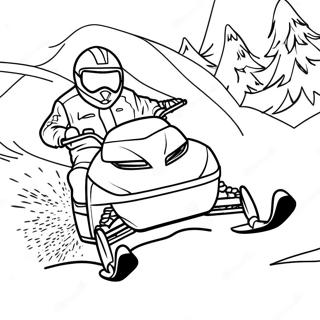 Fast Snowmobile Racing Coloring Page | Snowmobile coloring page