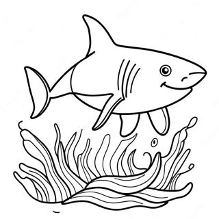 Great White Shark Swimming Coloring Page | Shark Week coloring page