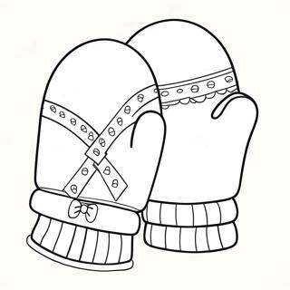 Cute Mittens Coloring Page | Mittens Sheet coloring page