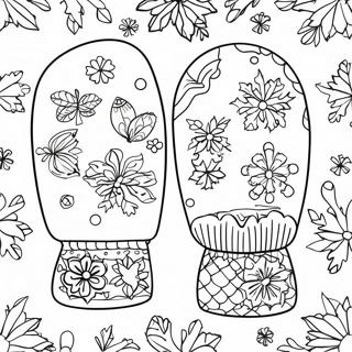 Colorful Winter Mittens Coloring Page | Mittens Sheet coloring page