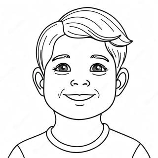 Portrait Coloring Page of a Happy Child | Portrait coloring page