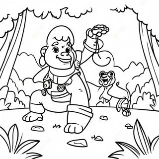 Jumanji Jungle Adventure Coloring Page | Jumanji coloring page