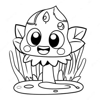 Cute Piranha Plant with Big Eyes Coloring Page | Piranha Plant coloring page