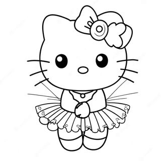 Hello Kitty Ballerina Outline Coloring Pages