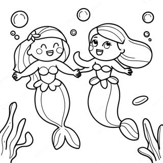 Ariel Sisters Underwater Adventure Coloring Page | Ariel Sisters coloring page