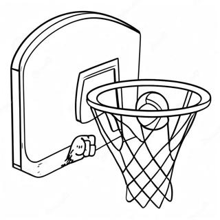 Basketball Hoop with Colorful Ball Coloring Page | Basketball Hoop coloring page