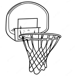 Slam Dunk Basketball Hoop Coloring Page | Basketball Hoop coloring page