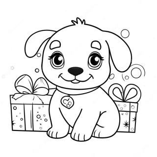 Christmas Puppy Coloring Page | Christmas Puppy coloring page