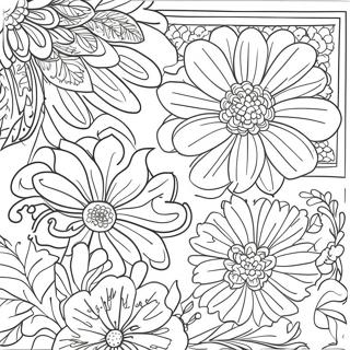 Chinoiserie Floral Patterns Coloring Page | Chinoiserie coloring page