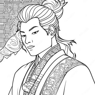 Tengen Uzui with His Stylish Hair Coloring Page | Tengen Uzui coloring page