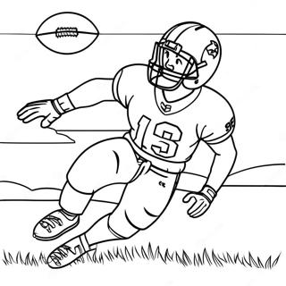 AJ Brown Catching a Football Coloring Page | AJ Brown coloring page
