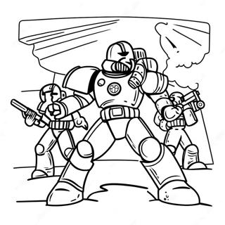 Space Marine Battle Ready Coloring Page | Warhammer 40K coloring page