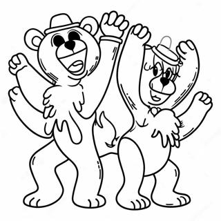 Grateful Dead Dancing Bears Coloring Page | Grateful Dead coloring page