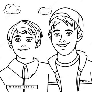 Sam and Colby Adventure Coloring Page | Sam and Colby coloring page