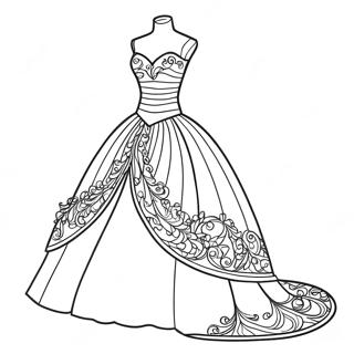 Barbie Dress Coloring Page | Barbie Dress coloring page