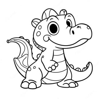 Cute Cartoon Crocodile Coloring Page | Crocodile coloring page