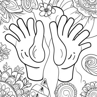Colorful Hands and Feet Coloring Page | Body Parts coloring page
