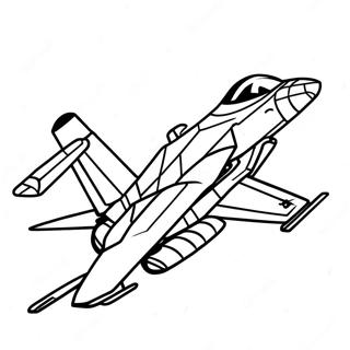 F18 Fighter Jet in Flight Coloring Page | F18 Fighter Jet coloring page