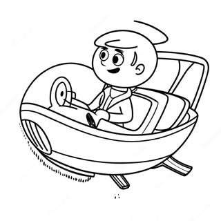 George Jetson in His Hovercar Coloring Page | Jetsons coloring page