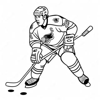 NHL Ice Hockey Player in Action Coloring Page | NHL coloring page