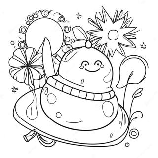 New Year Celebration Coloring Page | New Year for Adults coloring page