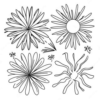 Festive New Year Fireworks Coloring Page | New Year for Adults coloring page