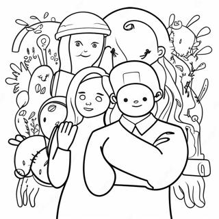 Inclusive Community Coloring Page | Disability Awareness coloring page
