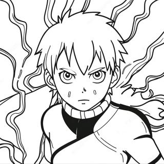 Todoroki Using Fire and Ice Coloring Page | Todoroki coloring page